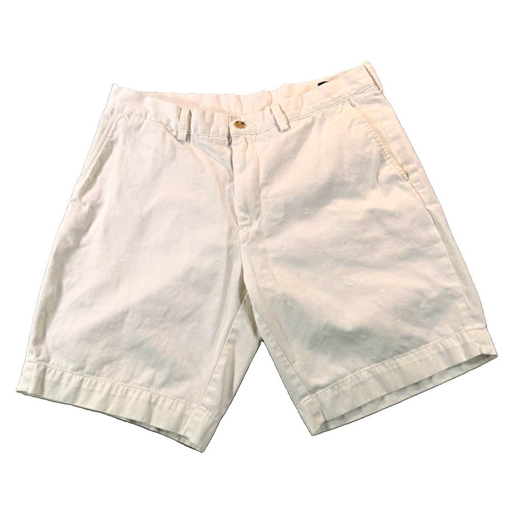Polo Ralph Lauren Mens 34 White Classic Fit 9 Inch Cotton Chino Shorts